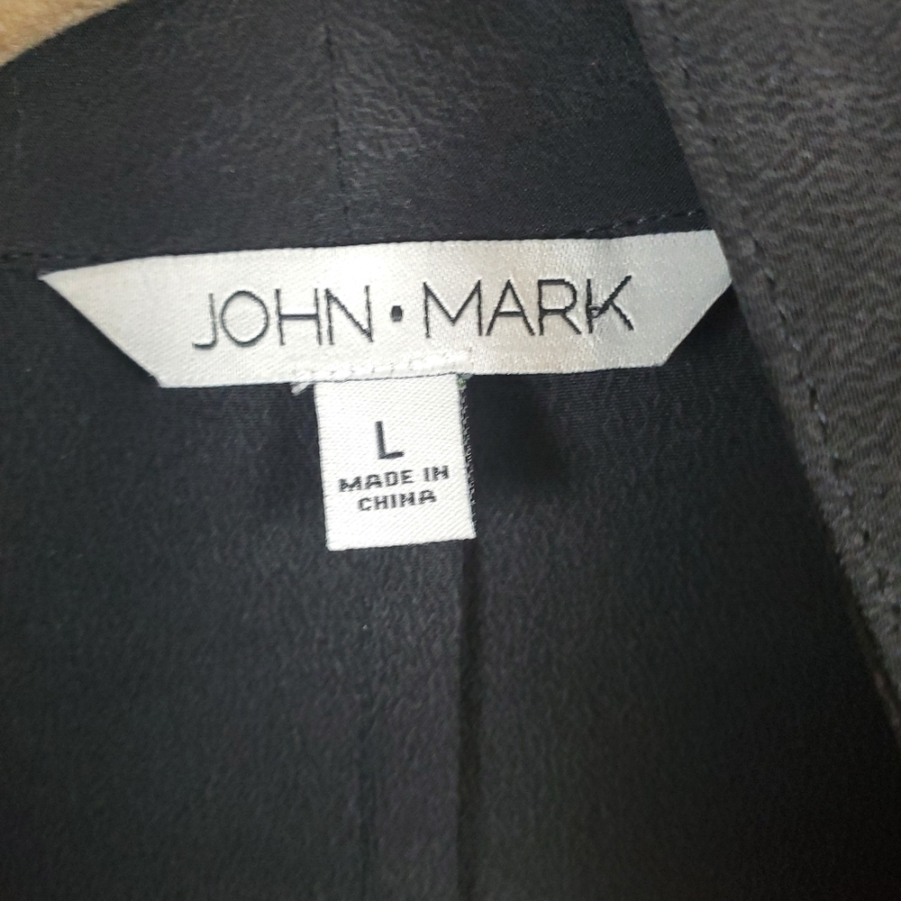 John Mark Womens Large 100% Black Silk Oversized Lightweight Zip Jacket - Picture 5 of 11